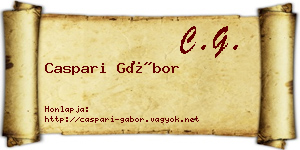 Caspari Gábor névjegykártya